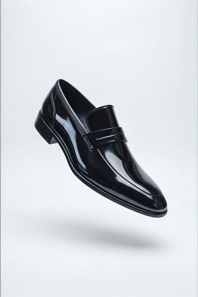 PAPATAY 2871 Men's Patent Leather Classic Loafer Shoes - Shiny Stylish Casual...