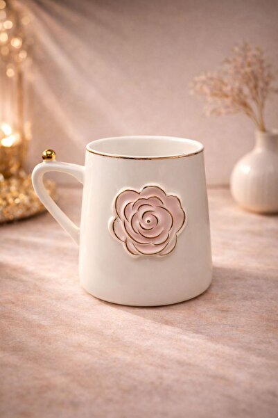 YzHome Acar White Porcelain Luxury Decor Rose Coffee Soft Drink Tea Cup Mug 2...