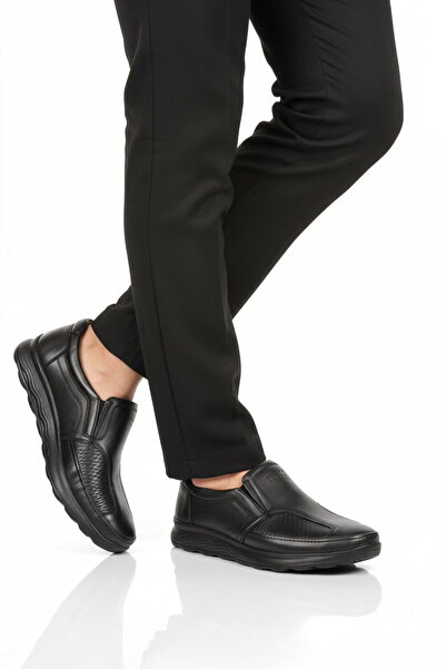 AYAKMOD Premium Black Genuine Leather Men's Casual Shoes 505 m