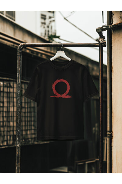 MG تي شيرت قطني مطبوع عليه GOW ذو ياقة دائرية ومقاس كبير للجنسين بأكمام قصيرة