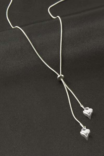 ZERO LAND قلادة من الفولاذ على شكل قلب من NRZSNT - (203313) لون فضي