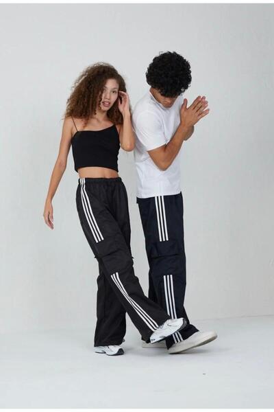 yesmoda Unisex Three Stripe Cargo Sweatpants