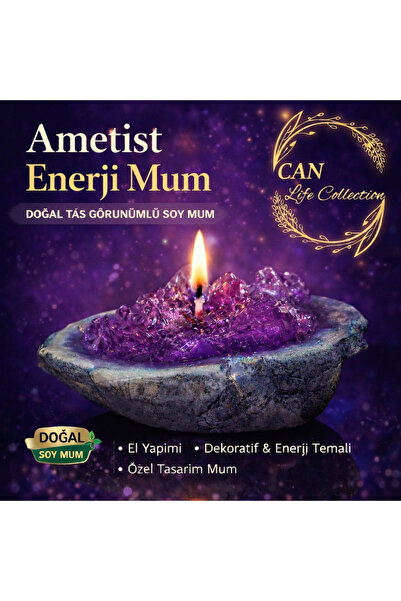 shop Ametist Gorunumlu Mum | Dekoratif El Yapimi Tasarim Mum | Enerji Temali ...
