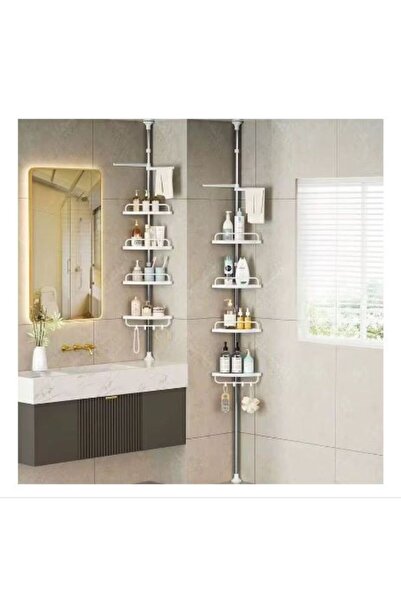 SimpluAcasa Etajeră de Colț Telescopică pentru Baie, Înălțime Reglabilă (1.1m...