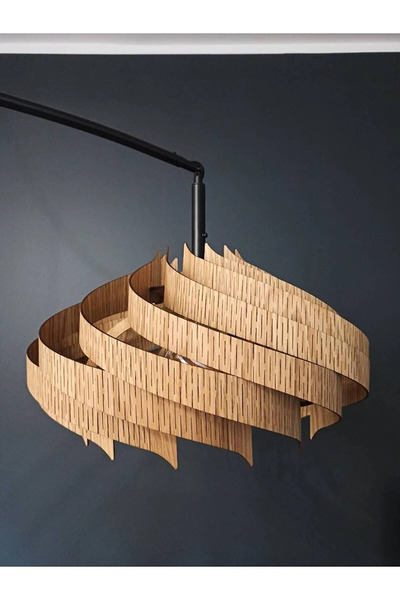 Luminars İstanbul 50cm Ahşap Bohem Avize - Rustik Sarkıt Aydınlatma