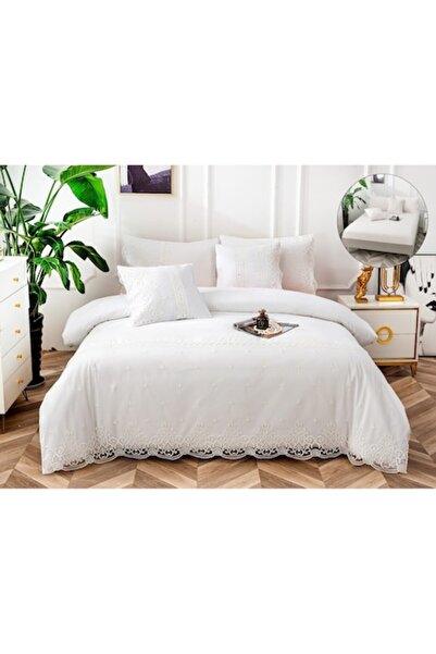 Casa New Fashion Double Bed Linen Set with Elastic, 2 Persons, 6 Pieces