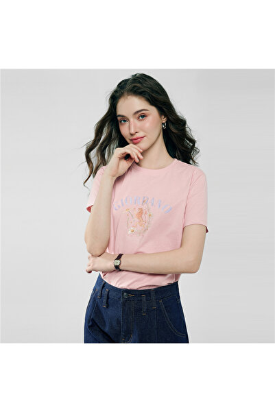 Giordano Women's Comfort Fit Cotton Floral Graphic Tee