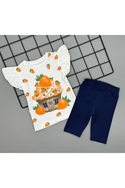 Poppy Baby Girl Strawberry Print T-Shirt and Leggings Casual Two-Piece Set 6-...