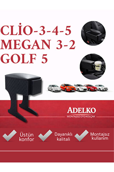adelko Clio 3- 4 - 5- Megane 2-3-Golf 5 Oto Kolçak Uyumlu Vidasız Montajsız B...