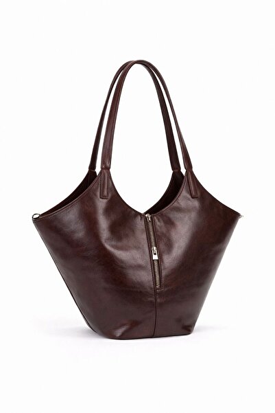 mothers dream Zip Front Leather Tote Bag for Women