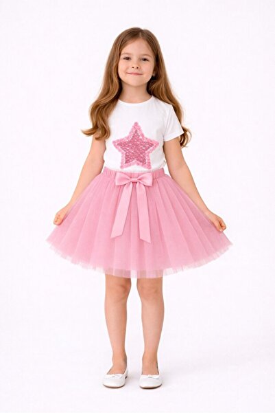 NOBLE STORE Κοριτσίστικο Σετ με Μπλουζάκι Αστέρι και Φούστα Τούτου - Σετ Παρά...