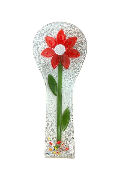 Mavituna Decorated Glass Ladle Spoon Holder Base