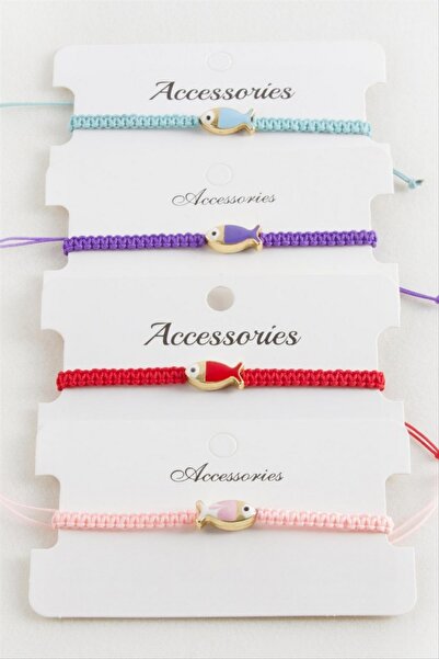 ZERO LAND Nrzsnt Fish Enamel Macrame Braided Bracelet (211615) - White