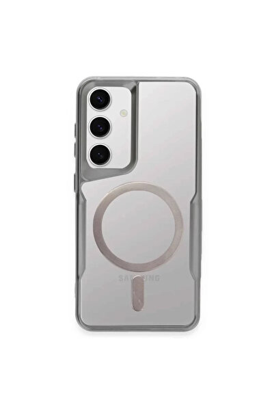 ZEMİRA HOME حافظة سامسونج جالاكسي S24 من نيو فيس، غطاء سيليكون ماجسيف - فضي