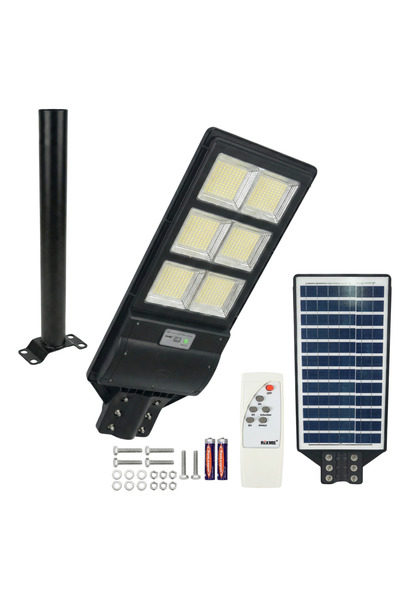 Rixme Lampa stradala LED solara 300W, 6 zone, telecomanda, timer 3/5/8h, IP67...