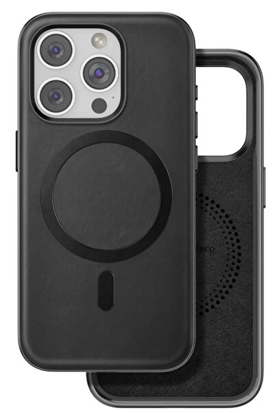 TeknoKapsül غطاء فينكو ايفون 15 برو ماكس بوسكاس ماجسيف - اسود