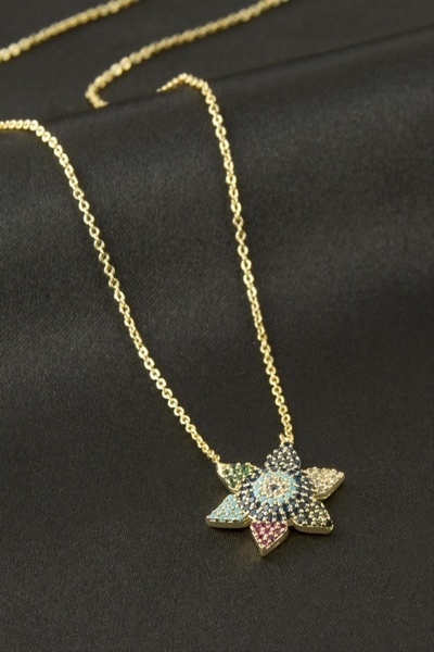 ZERO LAND Nrzsnt Star Zircon Stone Necklace - (210940) Silver Color