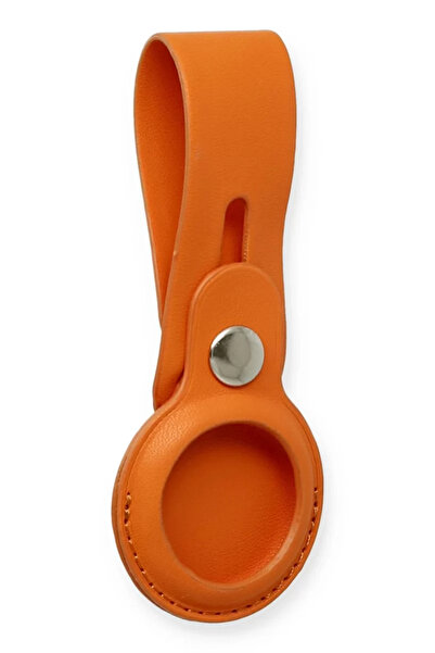 TeknoKapsül حافظة جلدية بحزام Airtag من Newface - برتقالي