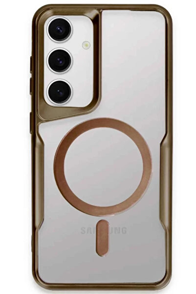 ZEMİRA HOME حافظة سامسونج جالاكسي S24 من نيو فيس، غطاء سيليكون ماجسيف - بني