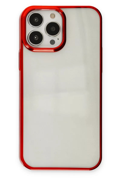 Beta Moda Hub حافظة نيو فيس لهاتف آيفون 14 برو ماكس من السيليكون - أحمر