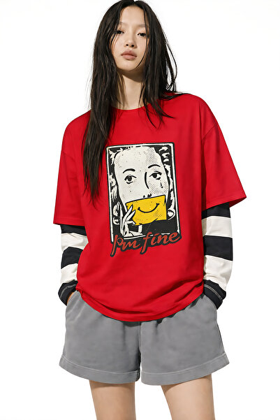 ArtYus I’M Fine Printed Crew Neck Unisex Oversize T-Shirt – Cotton Trendy Str...