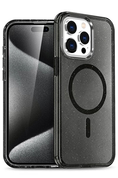 Beta Moda Hub غطاء حماية نيو فيس لهاتف ايفون 14 برو ستار ماج سيف - أسود