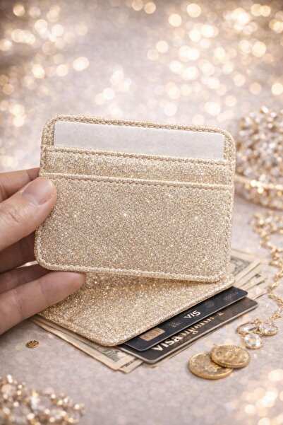 Lexa Aksesuar Premium Glittery Luxury Anthracite Wallet Card Holder