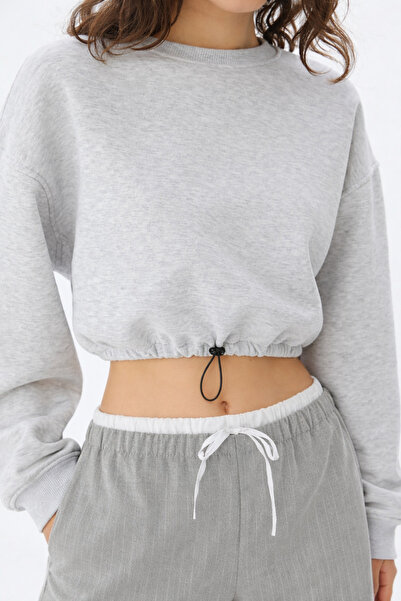 Lrscollection 3-Striped Sweatshirt with Belt Stopper