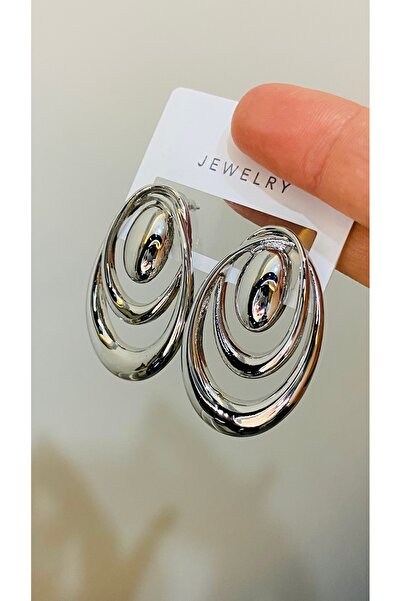 SELUVİA أقراط نسائية فاخرة من الفولاذ بتصميم متشابك ومحزز من المنتصف |   أقرا...