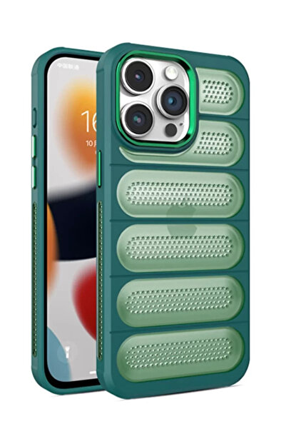 TeknoKapsül غطاء حماية سيليكون لهاتف آيفون 14 برو ماكس من نيو فيس - أخضر داكن