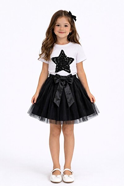 NOBLE STORE Κοριτσίστικο Σετ με Μπλουζάκι Αστέρι και Φούστα Τούτου - Σετ Παρά...