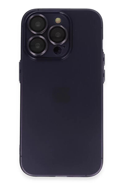 TeknoKapsül حافظة نيو فيس لهاتف آيفون 14 برو ماكس من السيليكون بعدسة لوكو - ب...