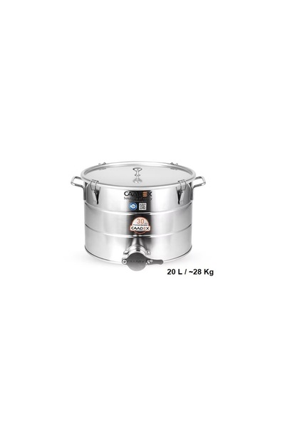 Bal Dinlendirme Kazanı, Paslanmaz Musluklu, Paslanmaz, 20 L / ~28 Kg, CX-CAMCS28