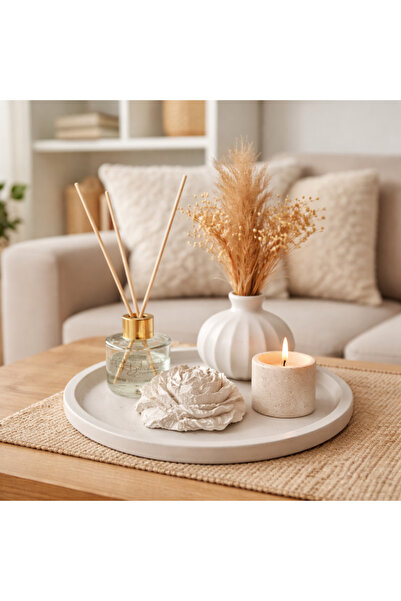 THE BOHEMM Bohem Beyaz Vazo Mum Oda Kokusu Set