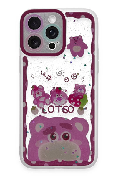 TeknoKapsül حافظة نيو فيس لهاتف آيفون 14 برو ماكس من السيليكون بنمط حلو - وردي