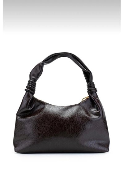 AZR Soft Leather Knuckle-Look Handle Detailed Zipper Closure