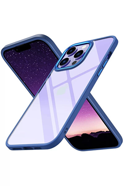 Beta Moda Hub حافظة نيو فيس لهاتف آيفون 14 برو ماكس مصنوعة من السيليكون - أزرق