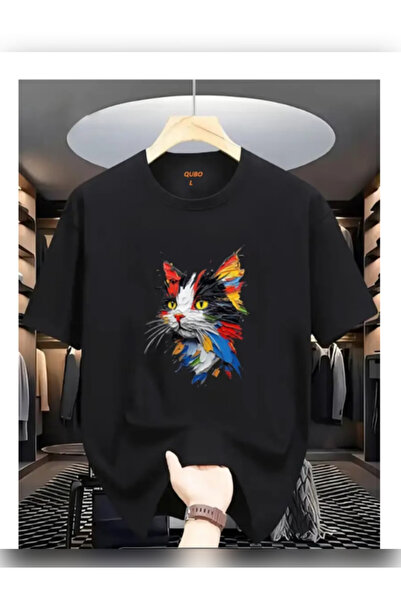 TİMİSİVA Tricou unisex supradimensionat cu imprimeu guler rotund cu mânecă sc...
