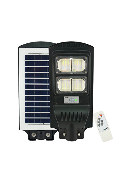 Rixme Lampa solara stradala 80W, 4 zone LED, senzor miscare, telecomanda, IP6...
