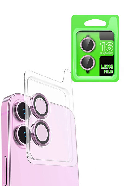 Beta Moda Hub Newface Apple iPhone 16 Plus Raze عدسة كاميرا معدنية - وردي