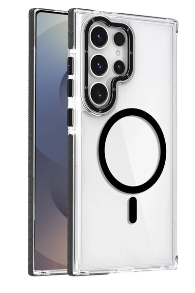 ZEMİRA HOME غطاء جوكو سامسونج جالاكسي إس 25 ألترا بيلا ماجسيف - أسود