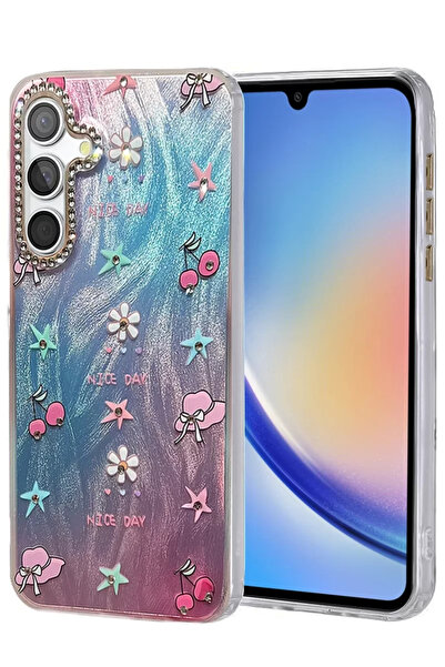 ZEMİRA HOME غطاء حماية لهاتف سامسونج جالاكسي A34 5G من نيو فايس، غطاء بنمط مر...