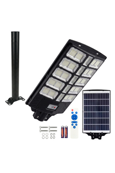 Rixme Lampa stradala solara LED 1200W Rixme, 15 zone, senzor miscare, telecom...