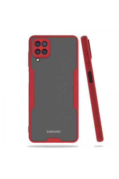 ZEMİRA HOME نيوفيس حافظة سامسونج جالاكسي A22 سيليكون بلاتينيوم - أحمر