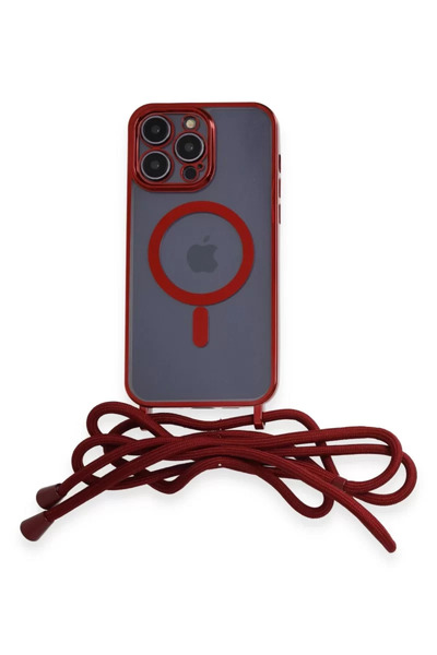 ZEMİRA HOME Newface iPhone 14 Pro Case Divo Laser Strap Magsafe Cover - Red