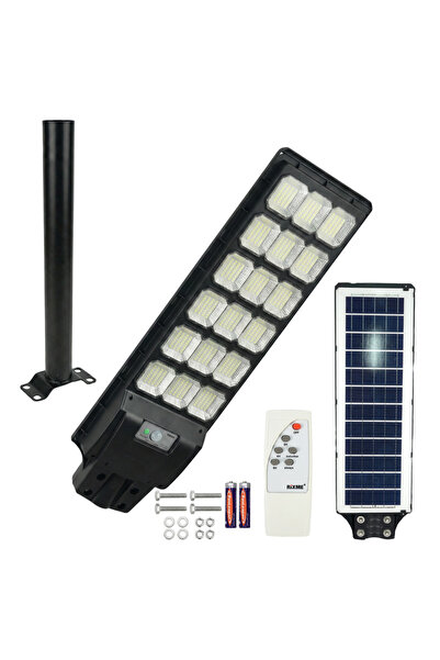 Rixme Lampa stradala solara LED 1200W Rixme, 18 zone, senzor miscare, telecom...