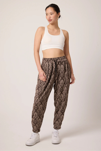 SUPERBLUE Women's Street Style Patterned Jacquard Sports Shalwar Trousers