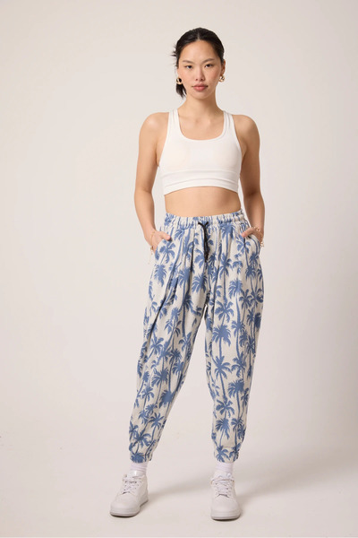 SUPERBLUE Women's Street Style Patterned Jacquard Sports Shalwar Trousers