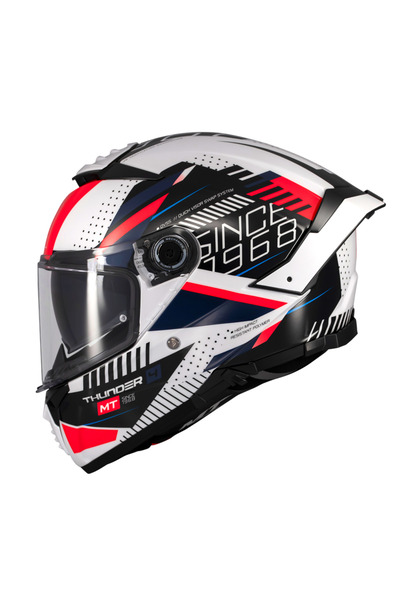MT Thunder 4 full face motorcycle helmet with integrated goggles, Luminence, ...
