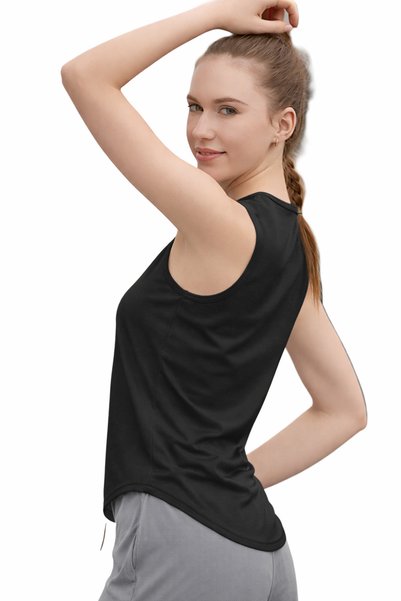 Vitra World Women Quick Dry Sleeveless Workout Tank Top Slim Fit Crew Neck Yoga Running Gym Fitness Training
